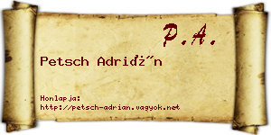 Petsch Adrián névjegykártya