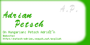 adrian petsch business card